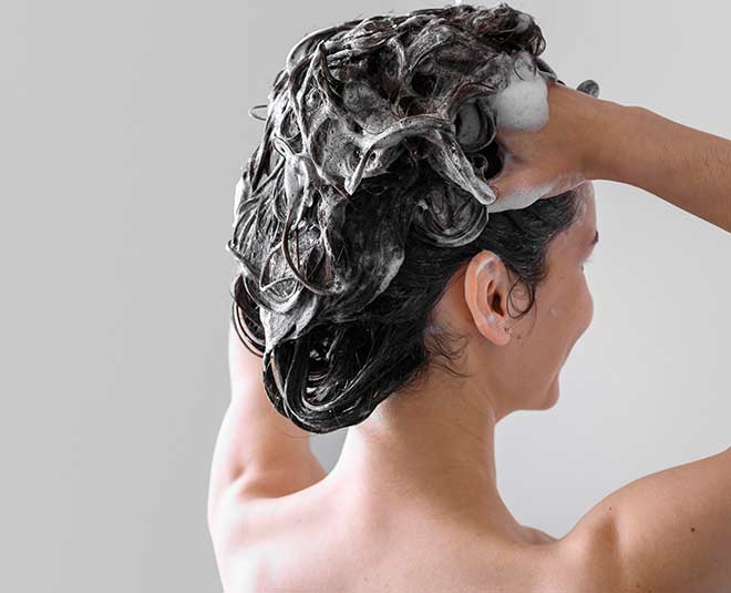 wash hair with soap bar