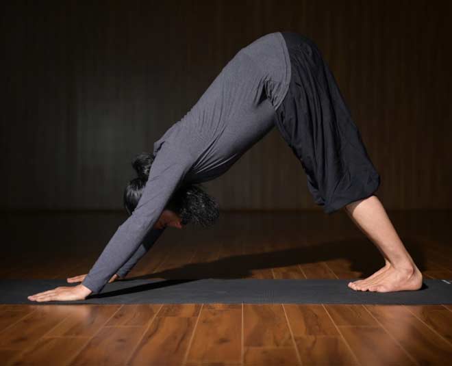 adomukhi svanasana