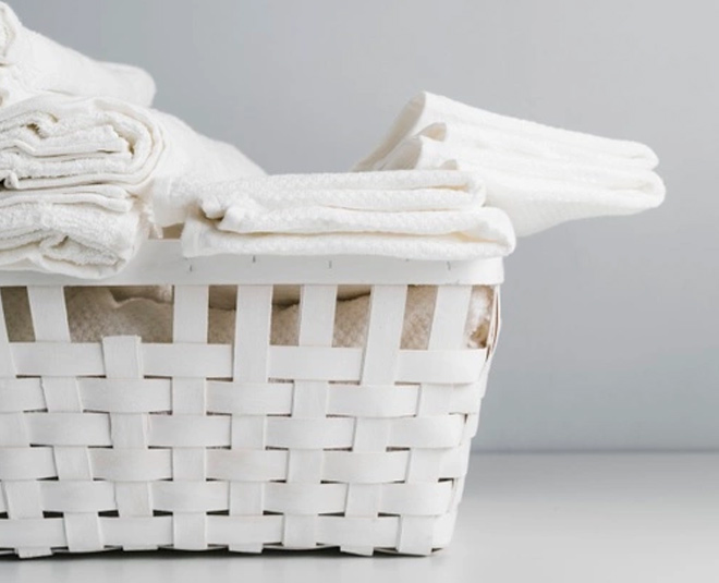 bathroom makeover towel basket