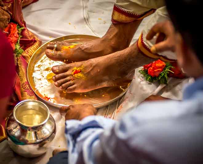 feet washing groom