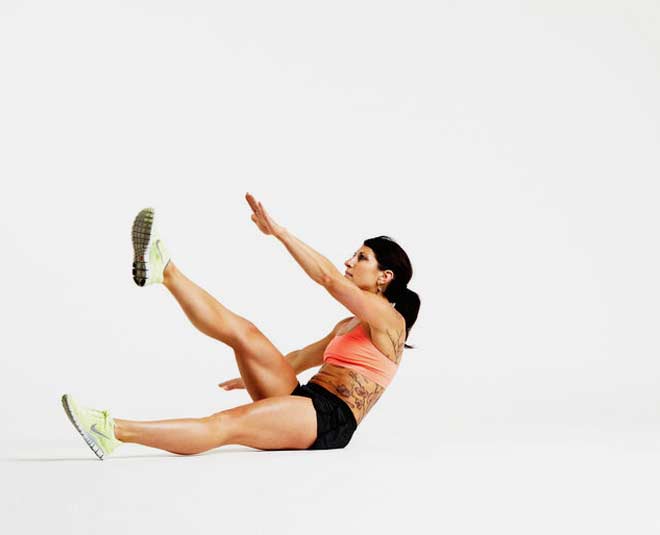 one hand one toe touch exercise