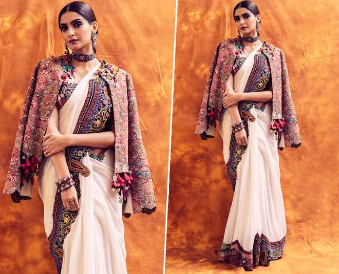 sonam kapoor jacket saree