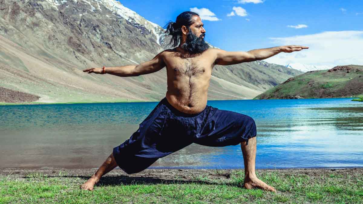 Veera Bhadrasana kegel yoga