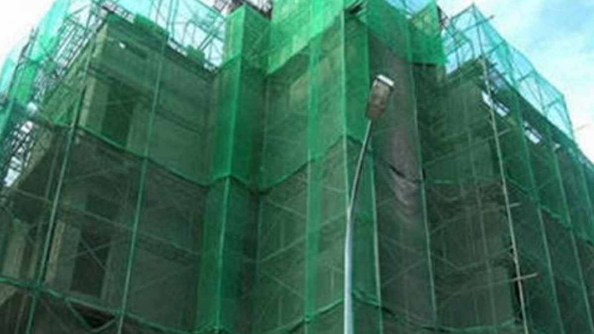 green cloth is used in construction inside