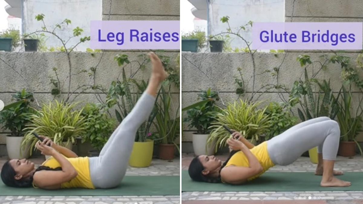 leg raise aur glute bridge