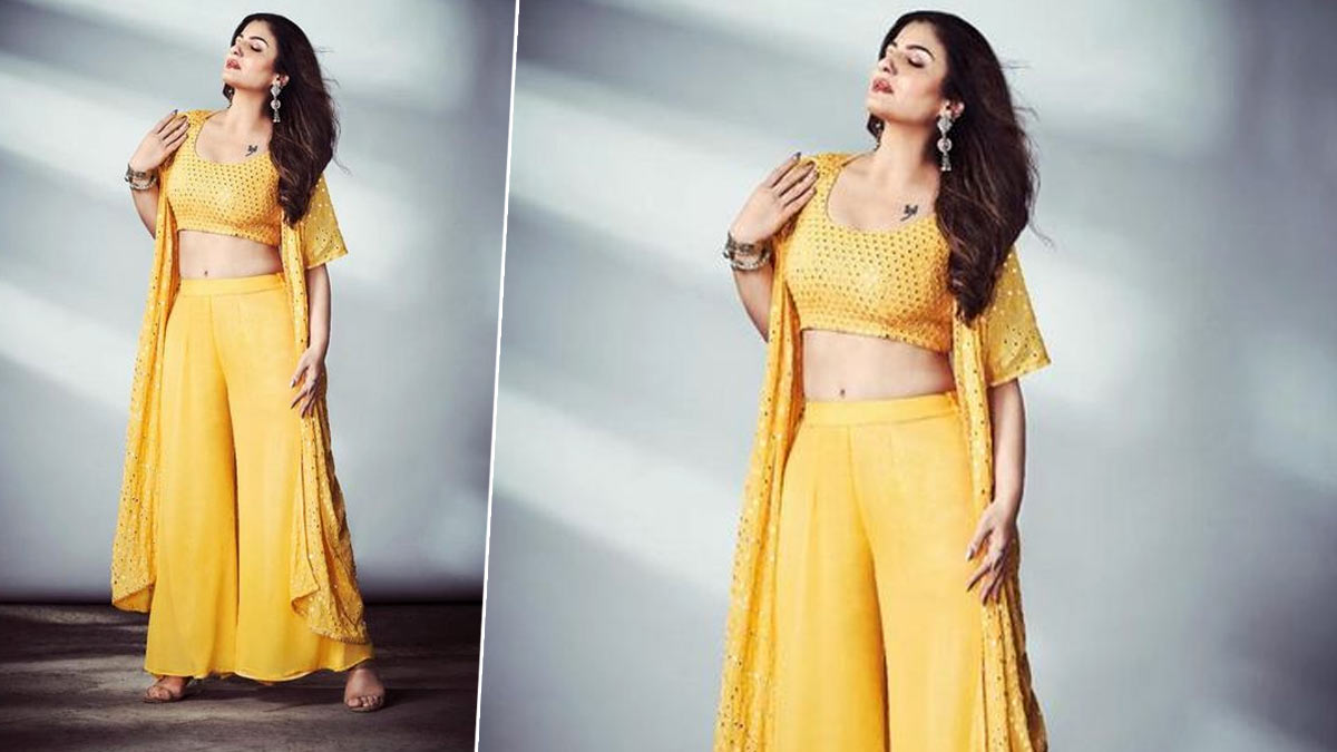 raveena janmashtami yellow outfits
