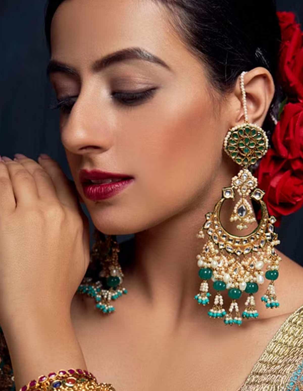 kundan earrings for new brides