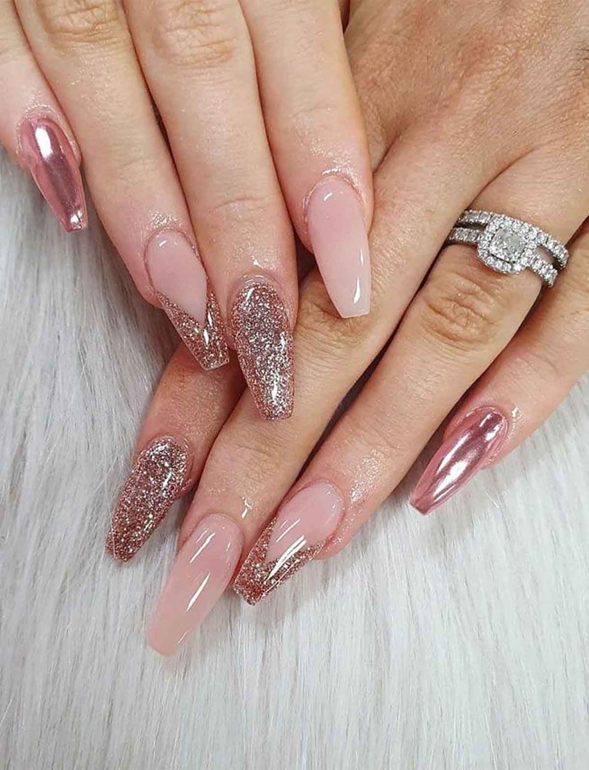metallic nail art design