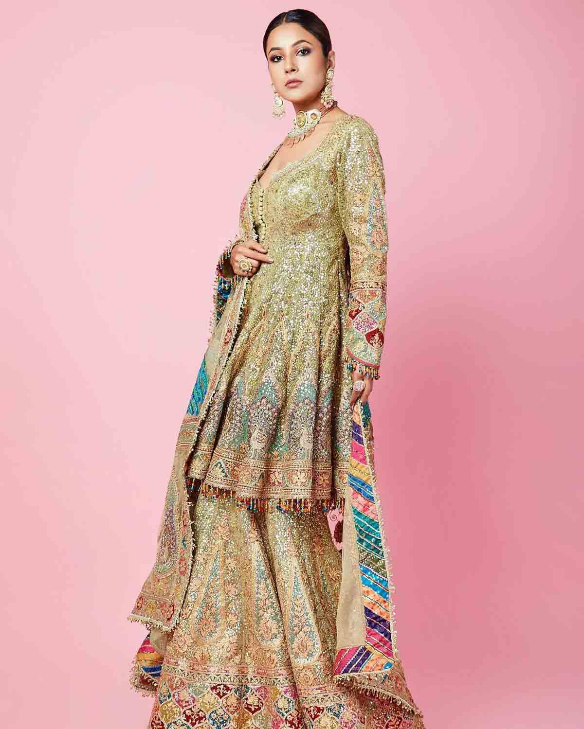 shehnaaz gill sharara outfit styling