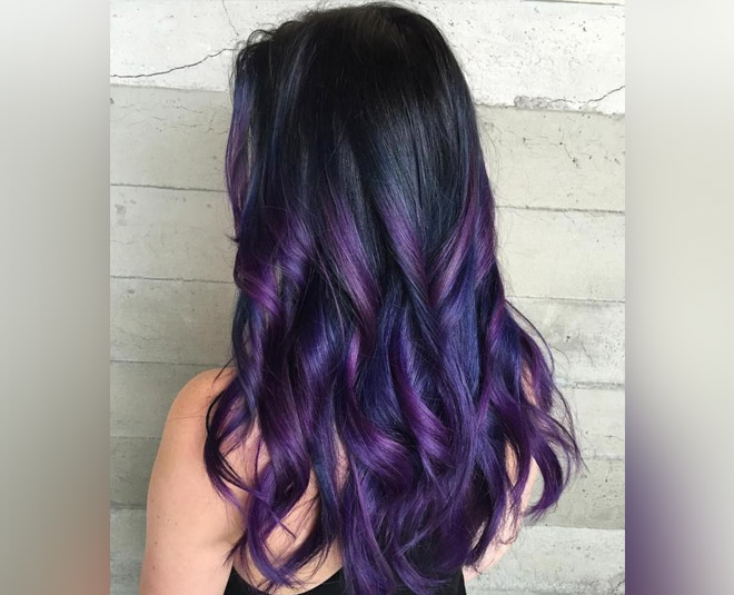 Purple with black hair colour