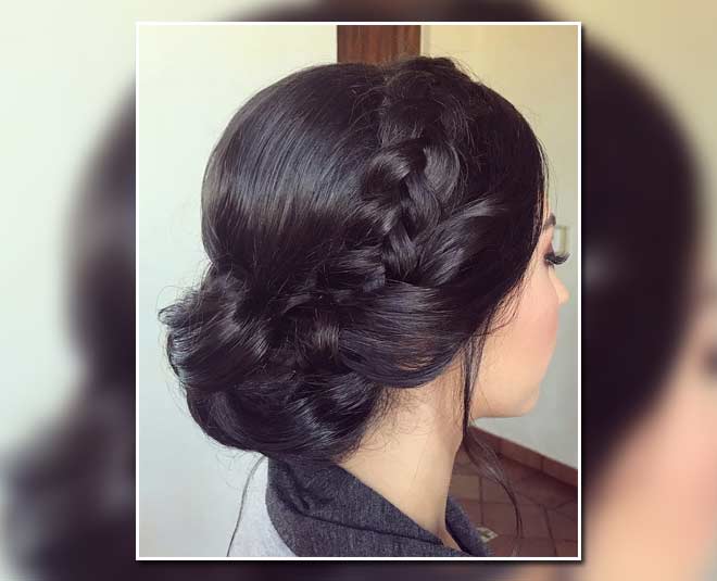 side braid bun hairstyle