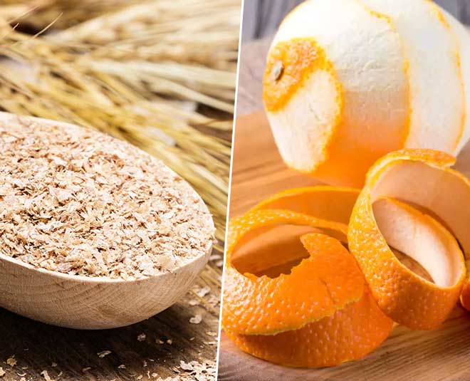 wheat bran and orange peel powder face mask for tanning