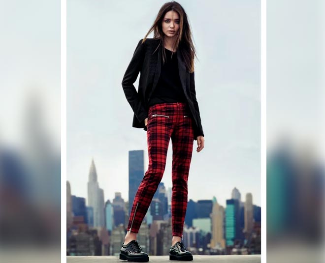 plaid leggings styling tips with black