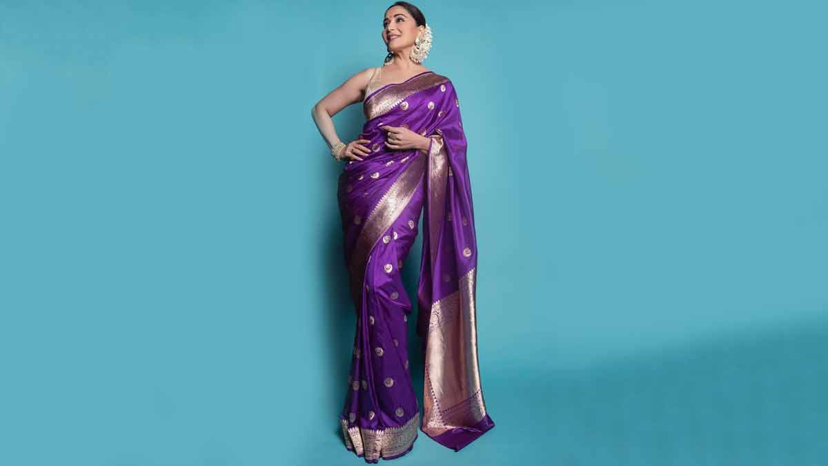 dark colour look slim silk saree
