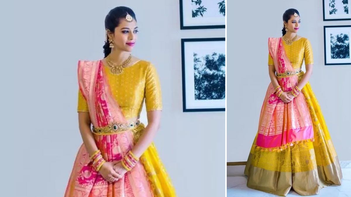 dupatta draping on lehenga like princess