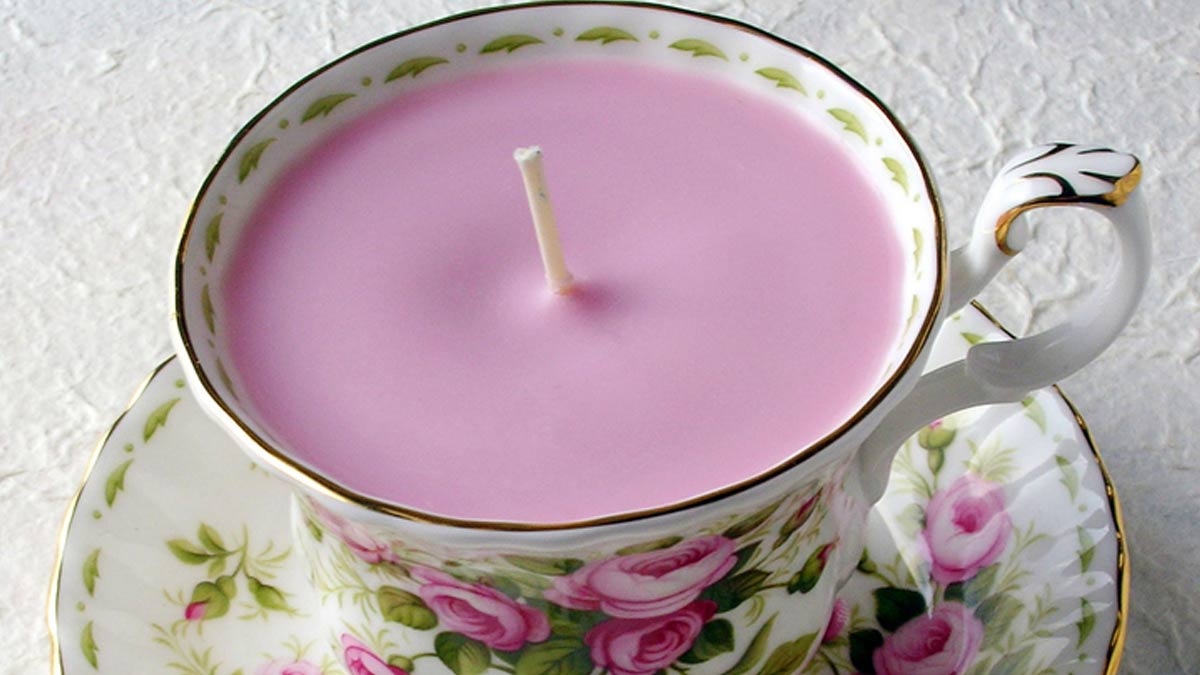 how to use old cup as candle holder