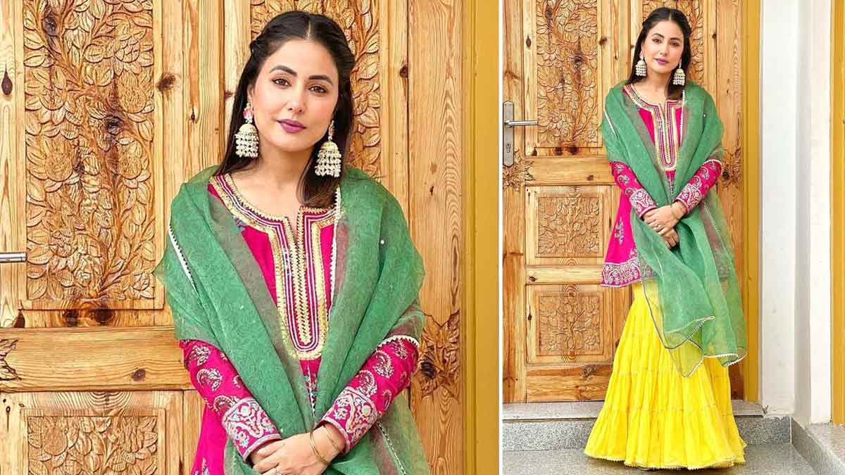Hina Khan sharara suit designs