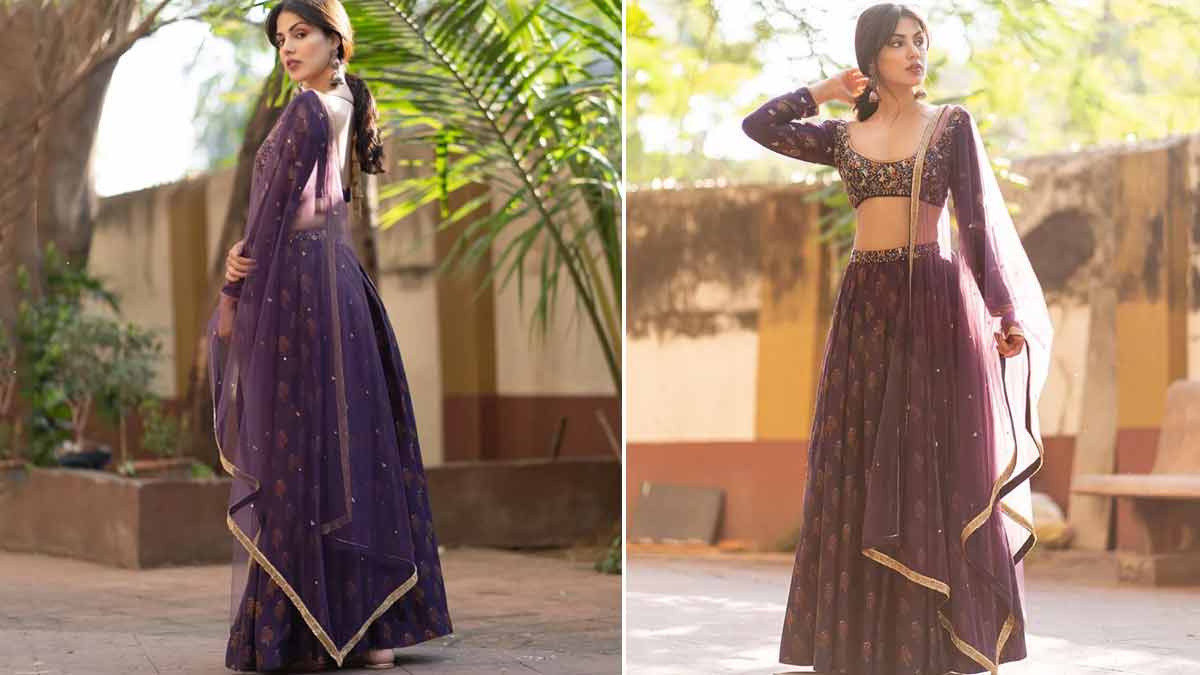 purple lehenga