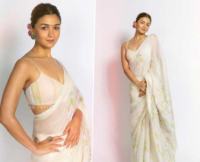 Alia Bhatt White Saree Collection ()