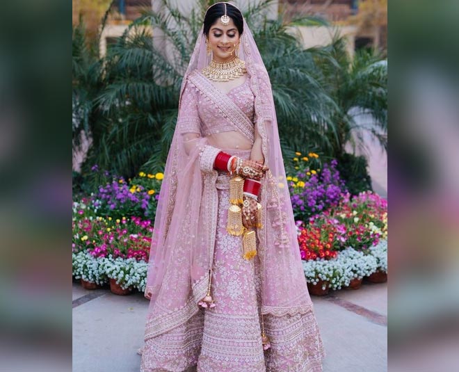 lavender colour lehenga for brides