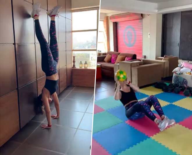 soha ali khan handstand