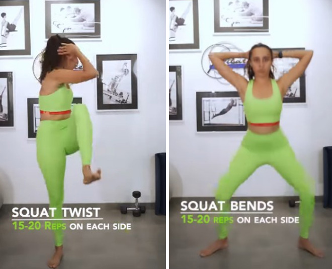 squat twist and bends