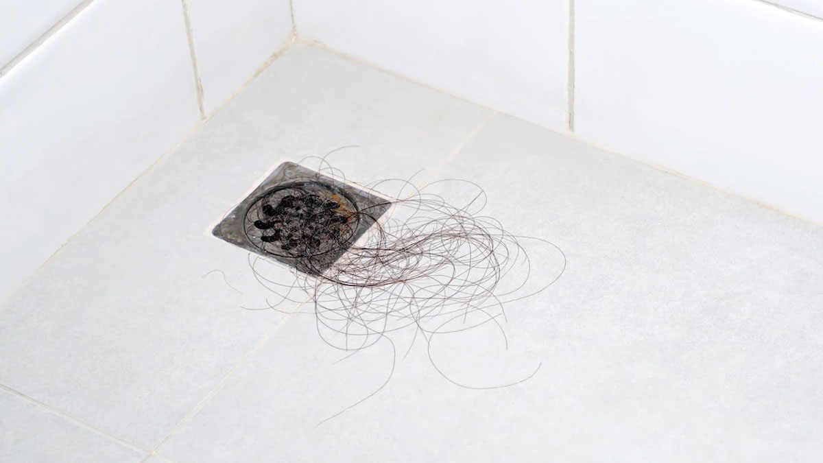 hair in bathroom outlet