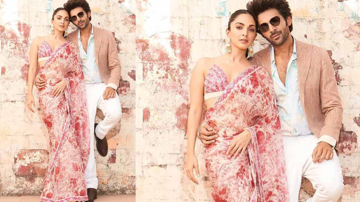 kiara advani pink saree design in hindi ()