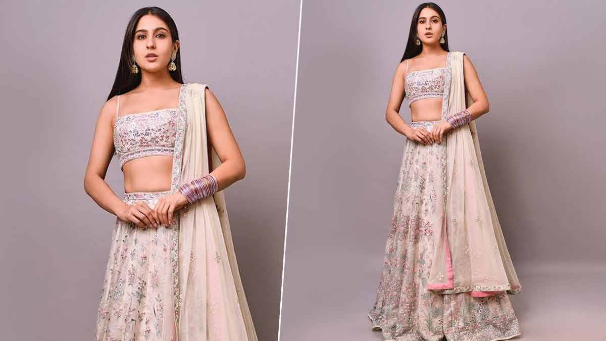 sara ali khan pastel lehenga