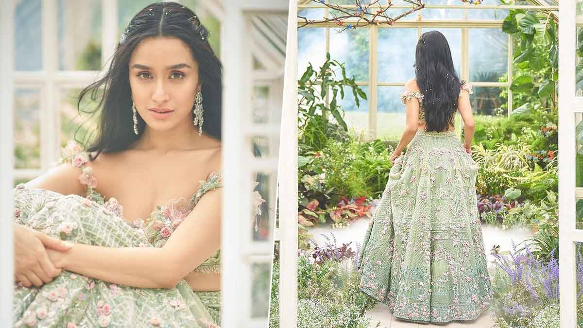 shraddha kapoor pastel color lehenga