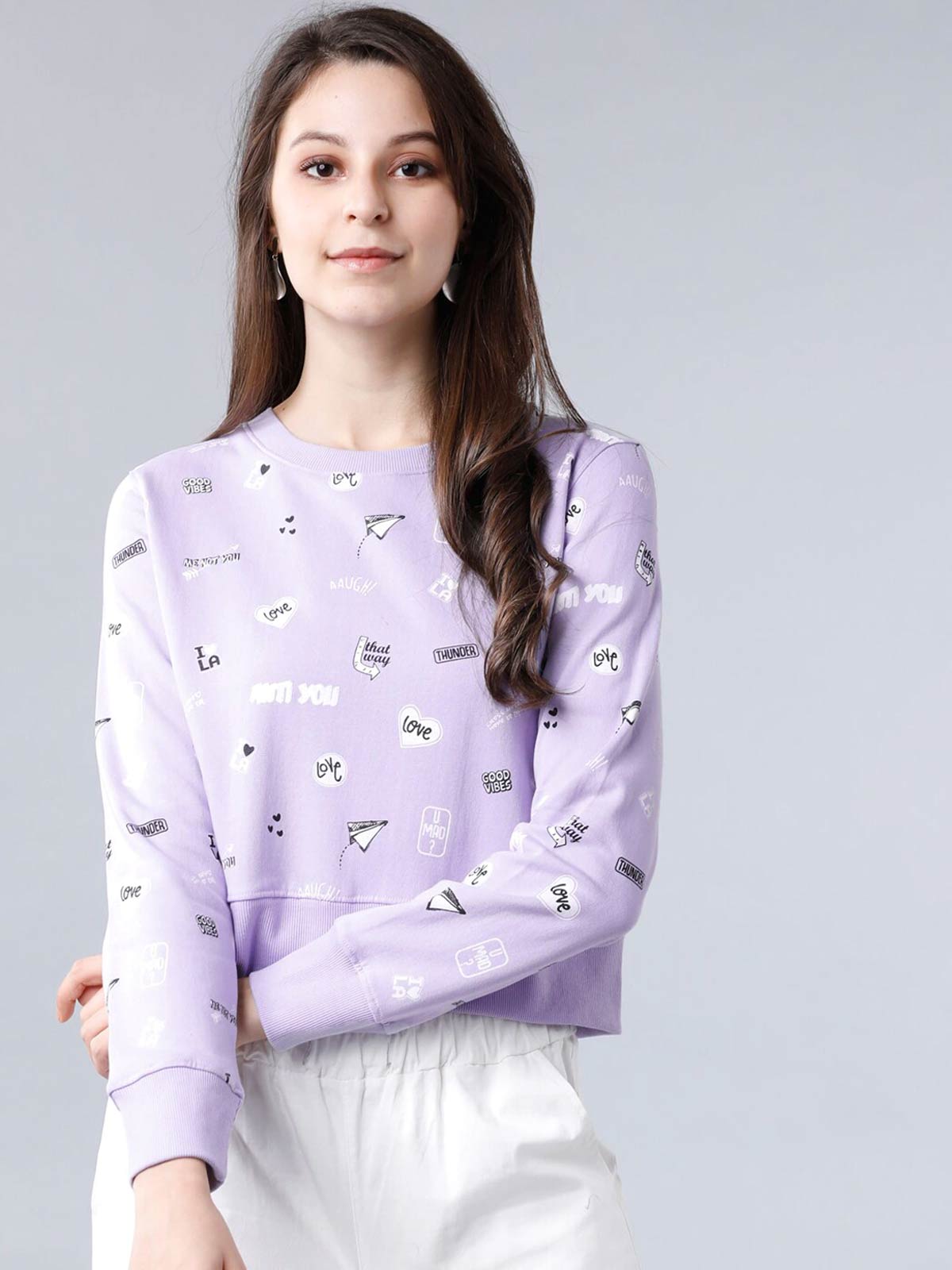 Lavender Printed Sweatshirt