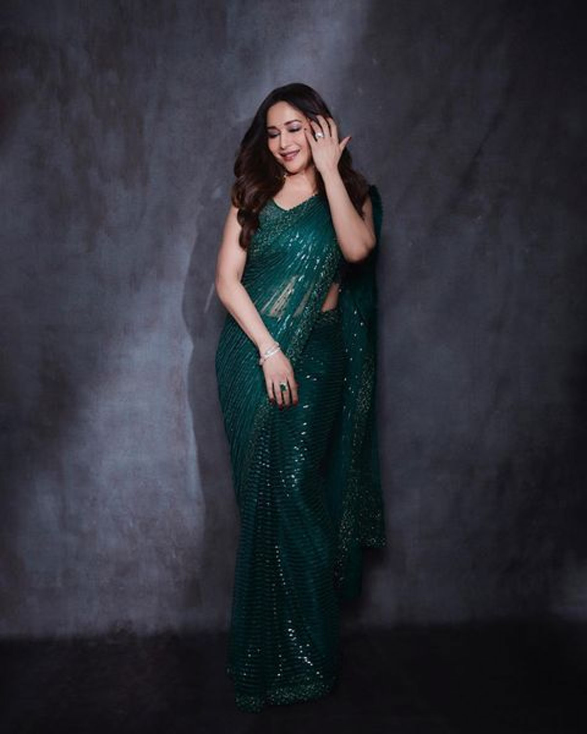 MADHURI IN SEQUIN SAREE