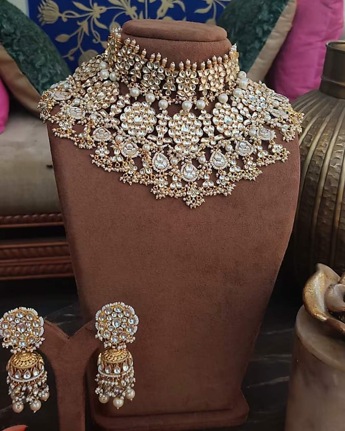 jhumki bridal pearl jewellery