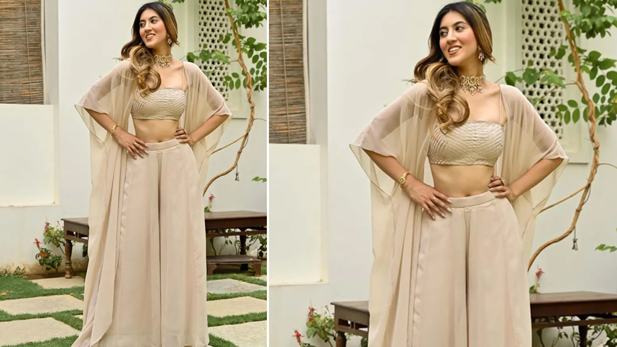 Shrug With Crop Top Sharara Set