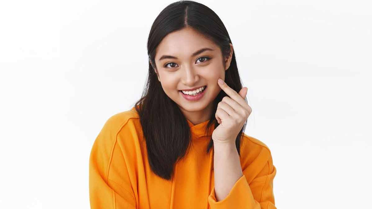 glowing face from face mask