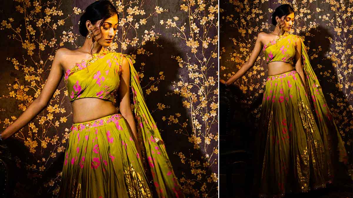 Single Shoulder Style Floral Blouse