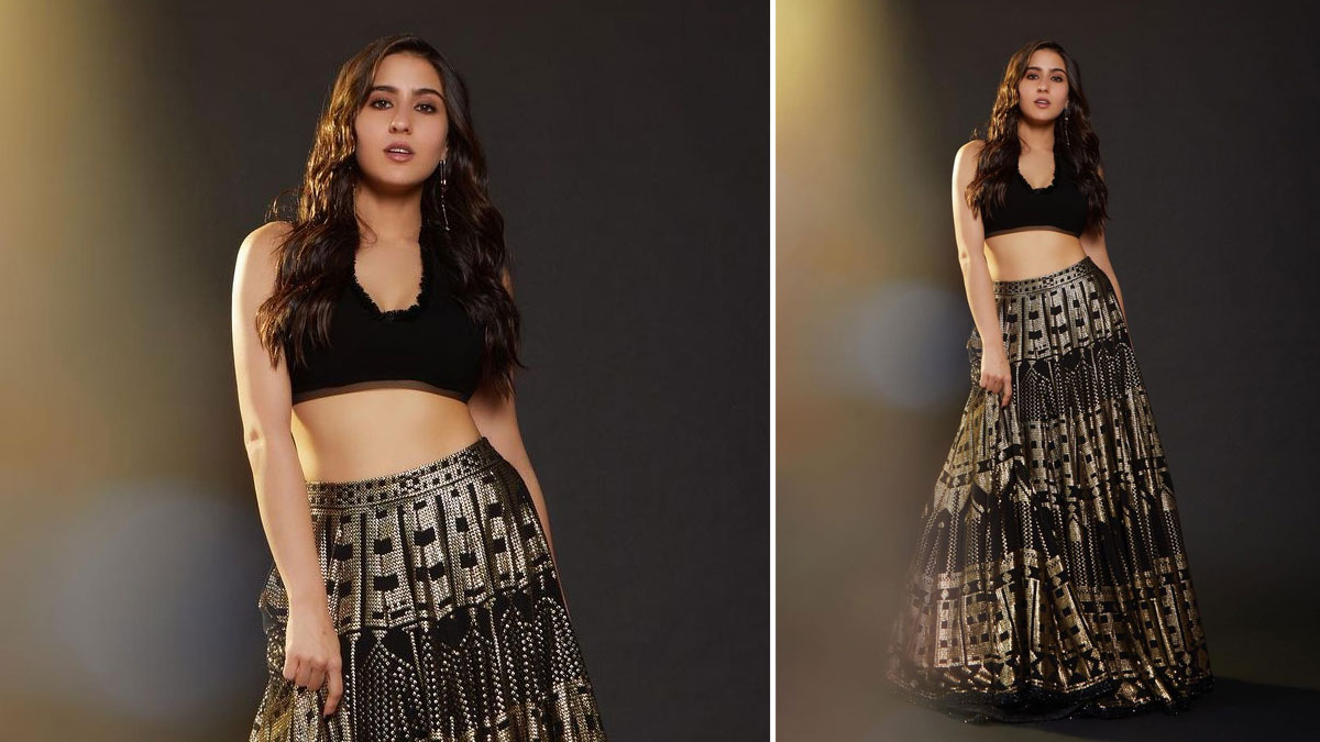 black crop top with skirt