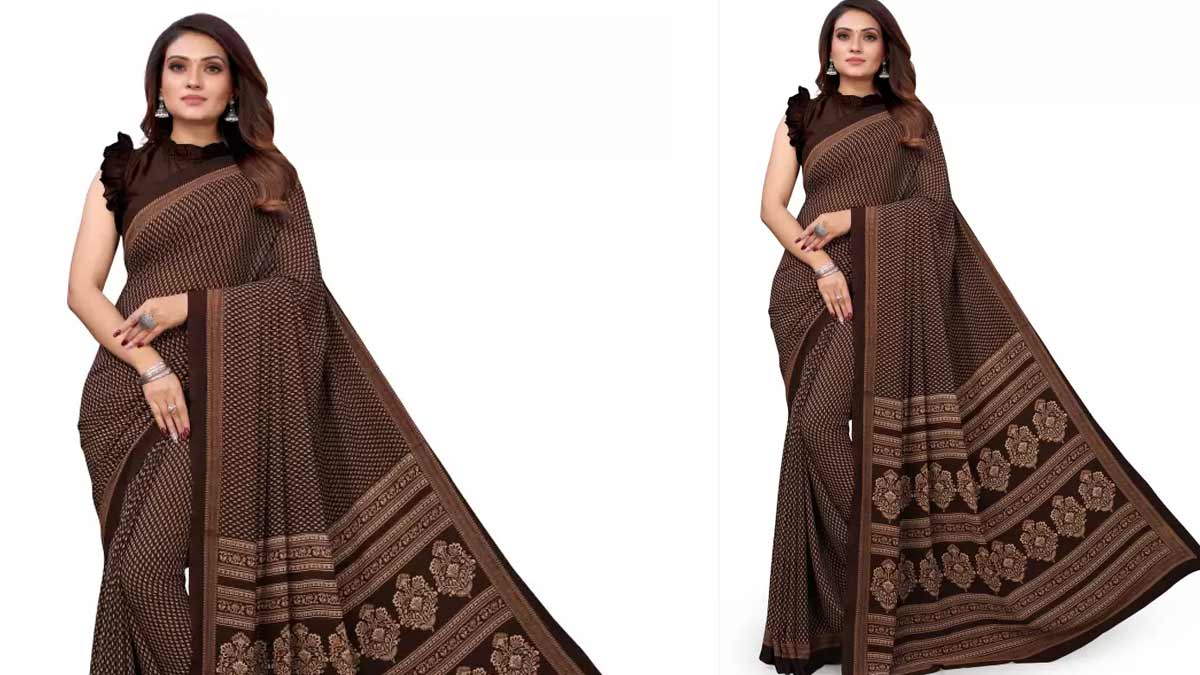 crape saree design