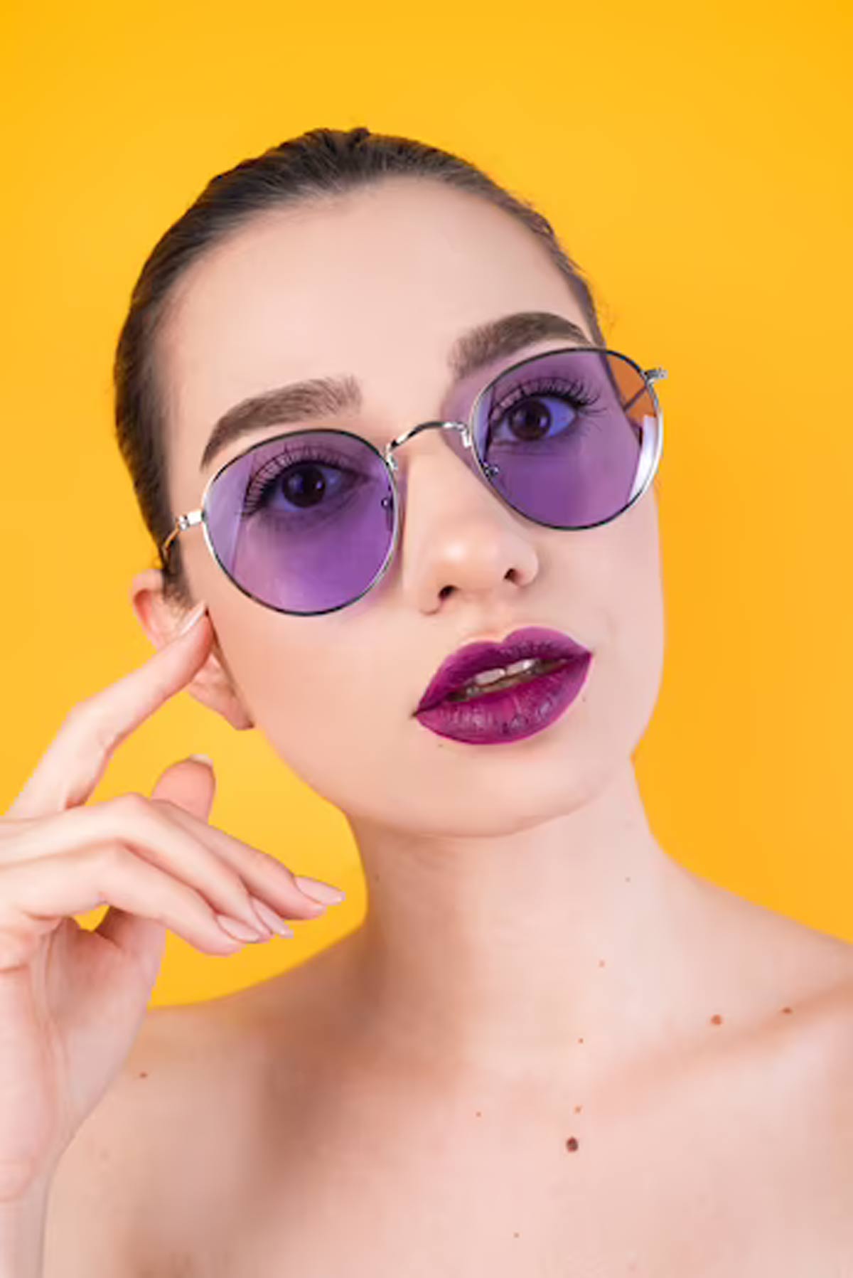 Deep plum shade lipstick