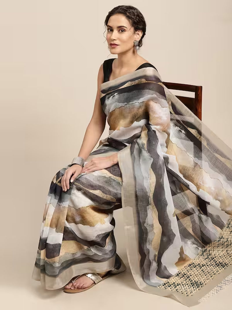 all about linen saree
