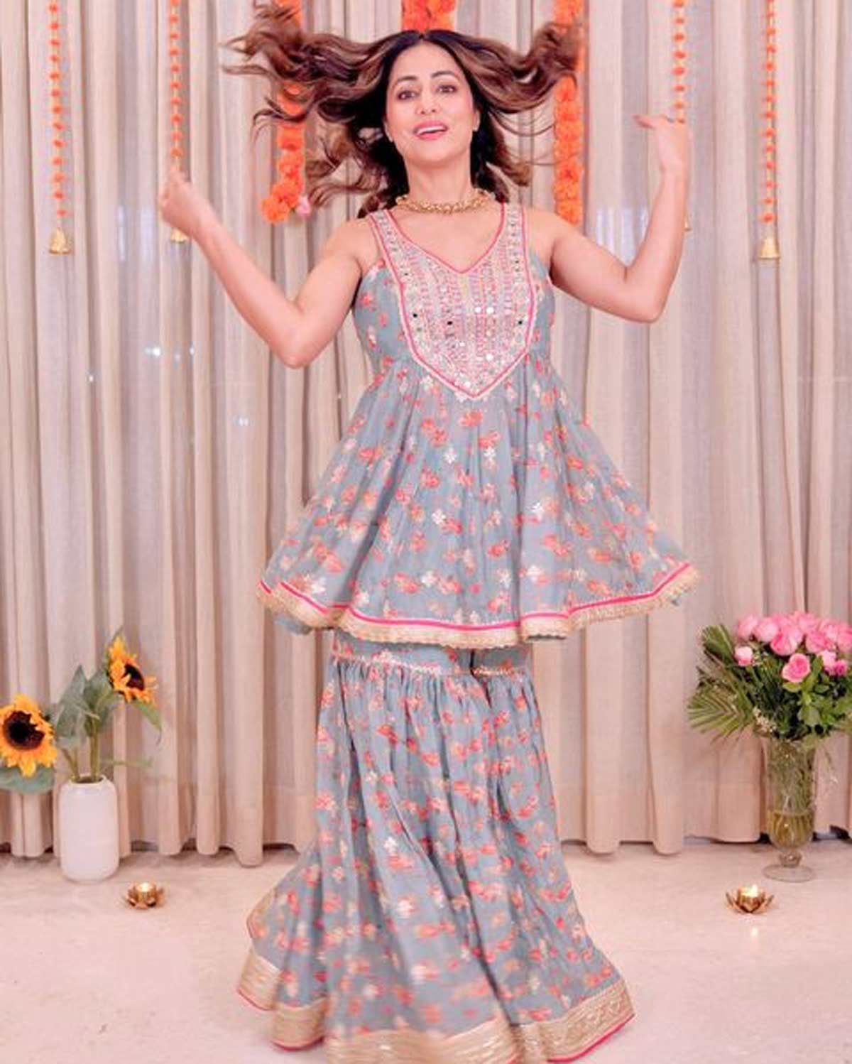 peplum kurti with sharara