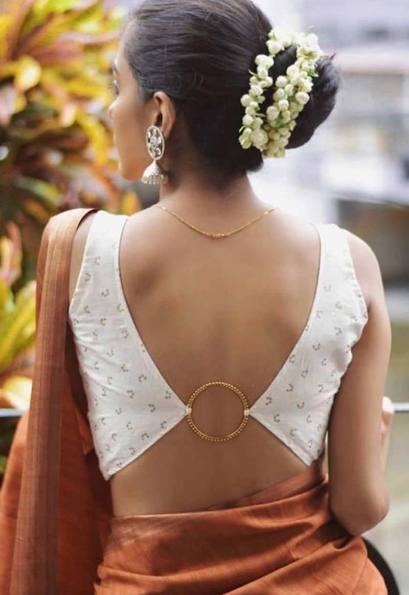 Bangle Style Back Blouse Design
