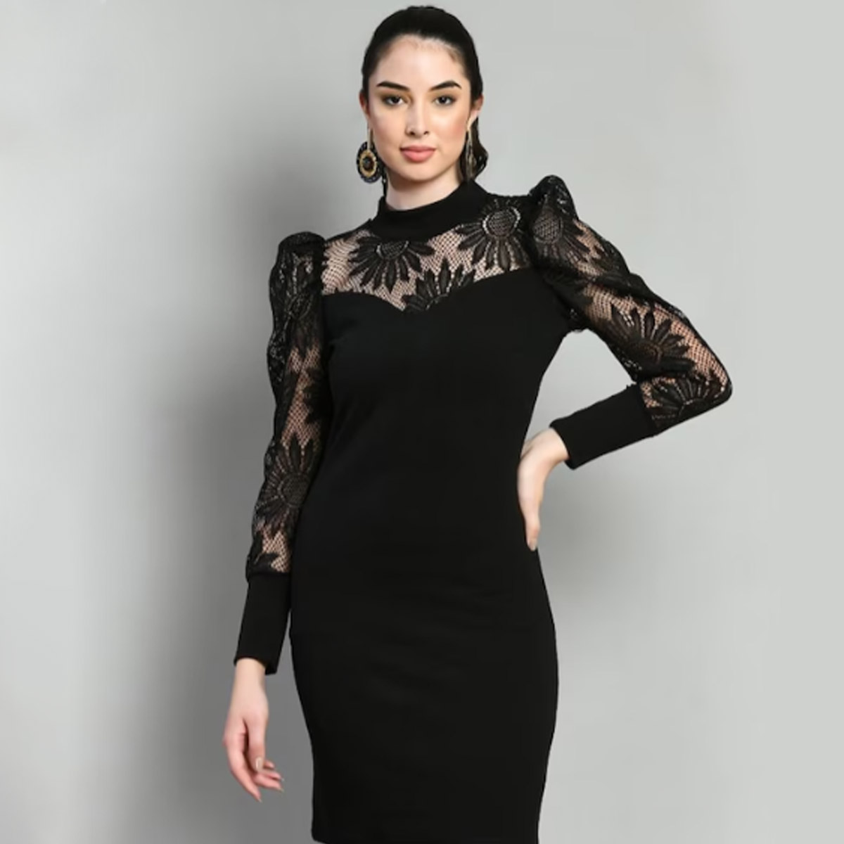 Net Work bodycon dress