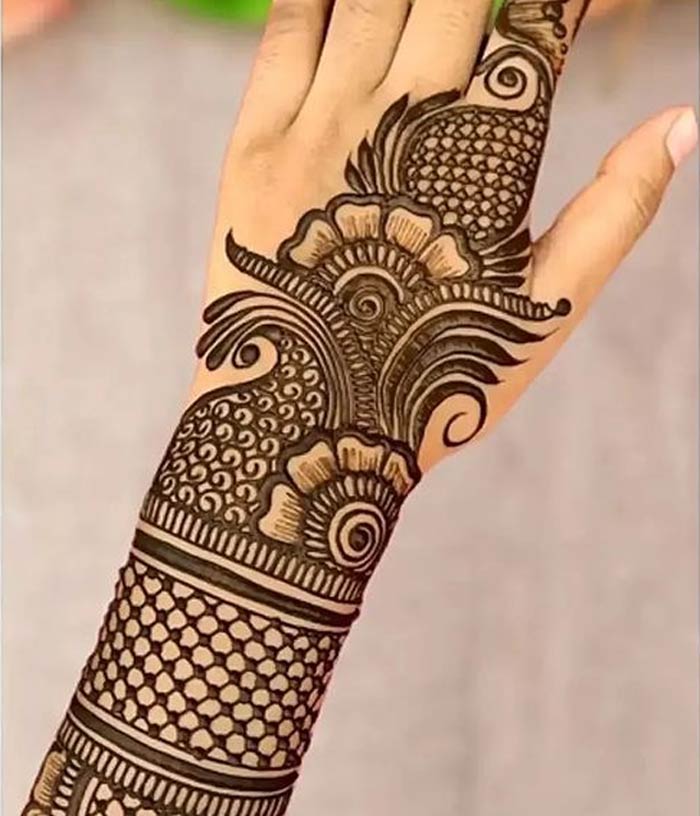 Peacock design mehndi