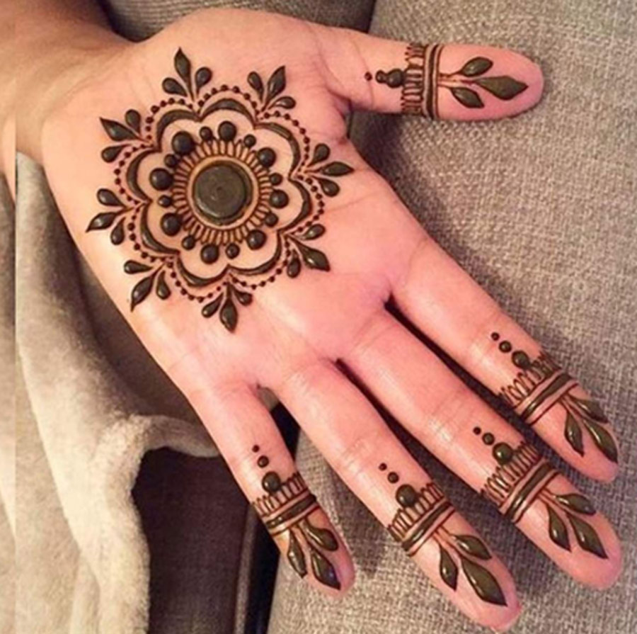 gol tikki mehndi design