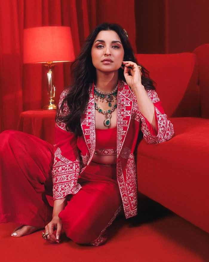 parineeti red jacket