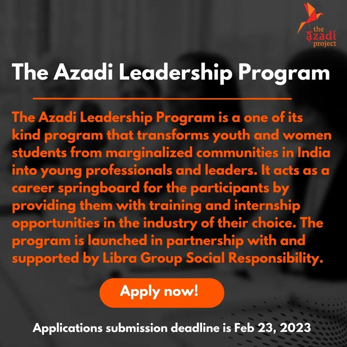 azadi leadership program how to apply