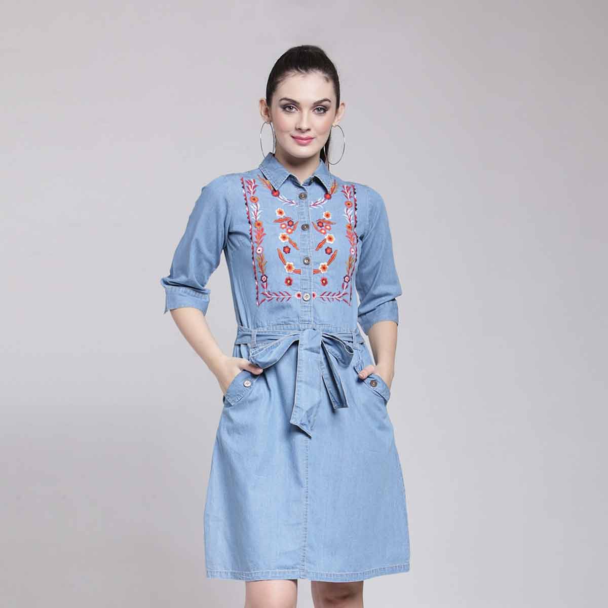 Denim dress for college