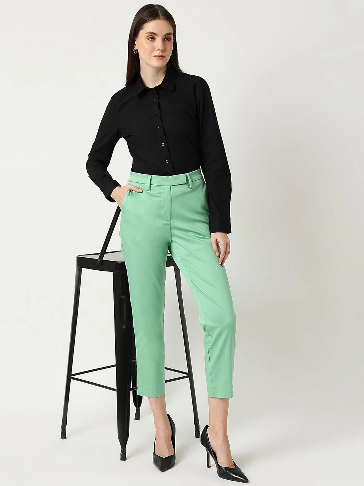Green pant with shirt