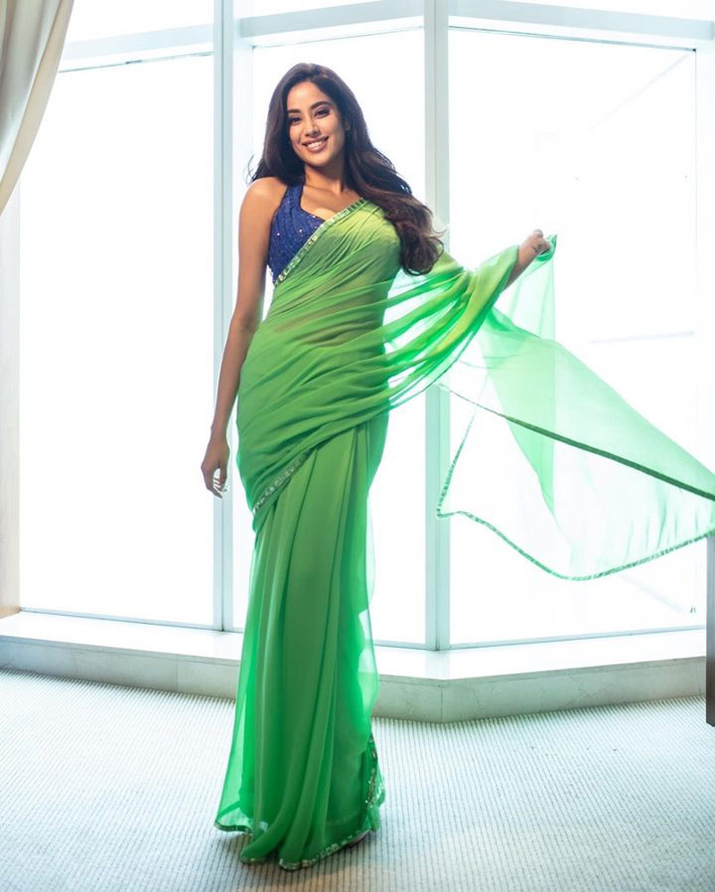 Green saree look